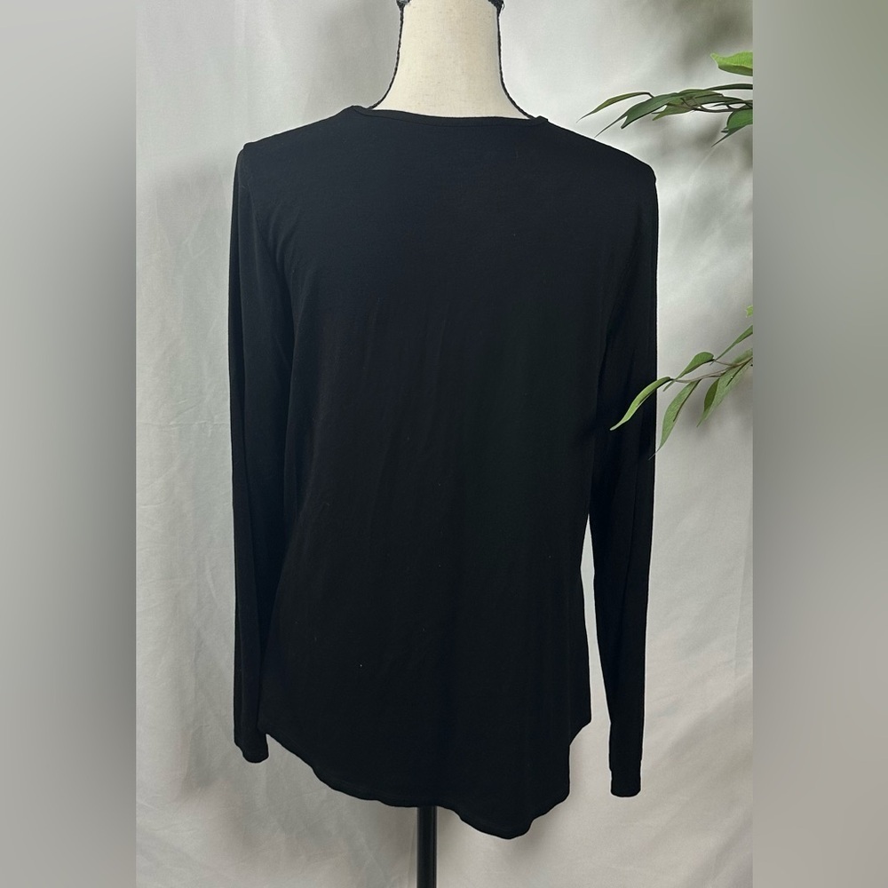 Chico's Black Long Sleeve Top - Picture 4 of 8